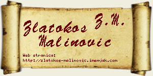 Zlatokos Malinović vizit kartica